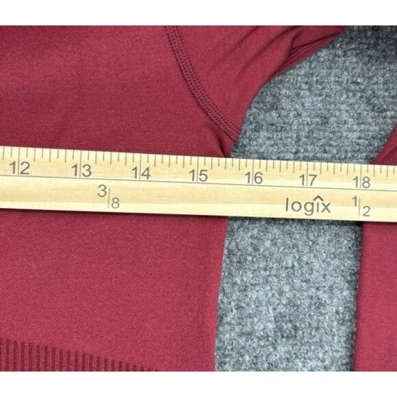 Victoria’s Secret PINK Activewear 1/4 Zip Cropped Pullover Jacket Red Maroon - Picture 10 of 11